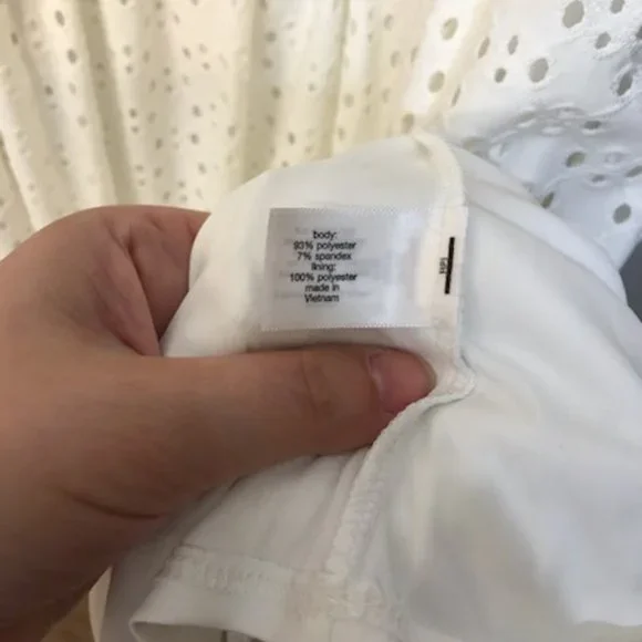 LANE BRYANT UEC Size 14/16 white cream high-low eyelet dress w/ belt - Picture 9 of 16